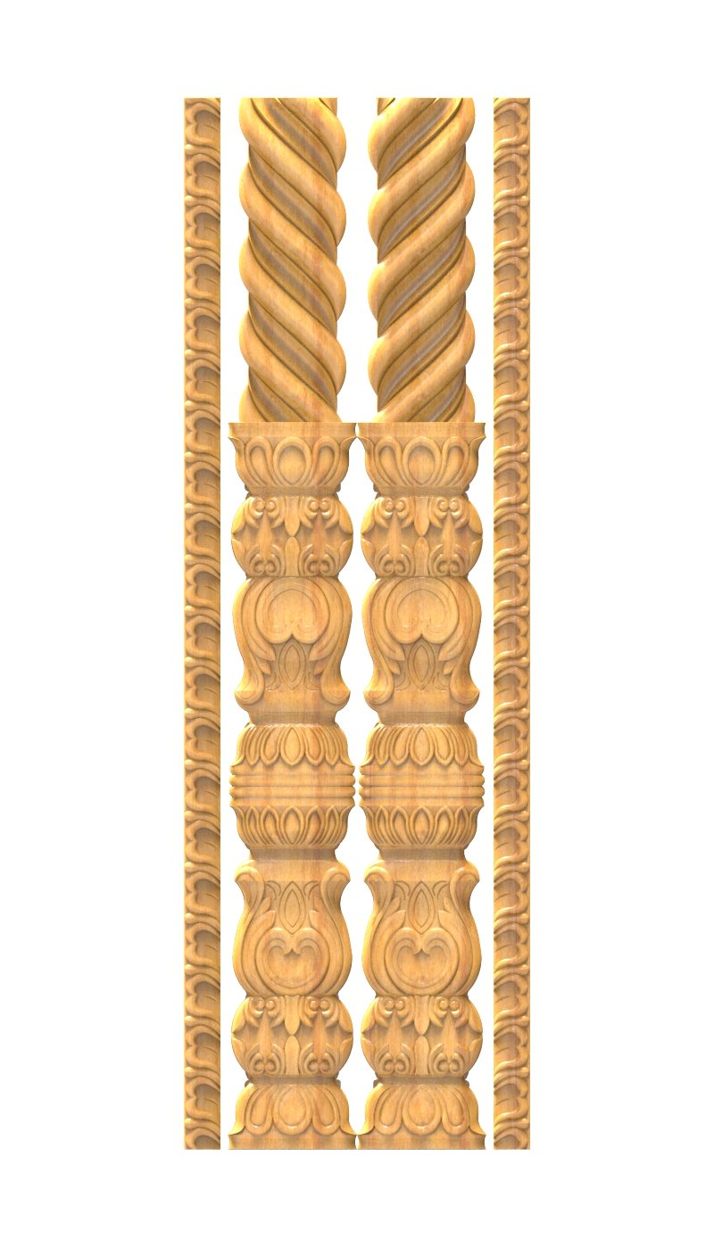 JK RARE COLLECTION - PAGE-10 Ornate Classical Twisted Pillar 3D Relief Design